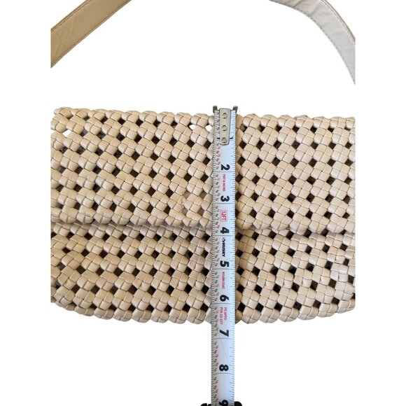 BEIGE Woven Basket Weave Flap Mini Shoulder Bag - Picture 6 of 9